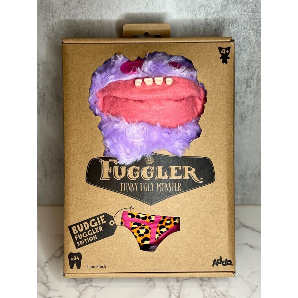 New! 9" Fuggler Budgie Edition #34 Funny Ugly Monster Plush Grin Grin Purple